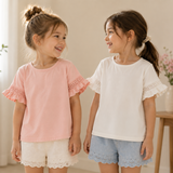 Girls Trumpet Sleeve Top – Elegant & Komfort – Spitzenärmel