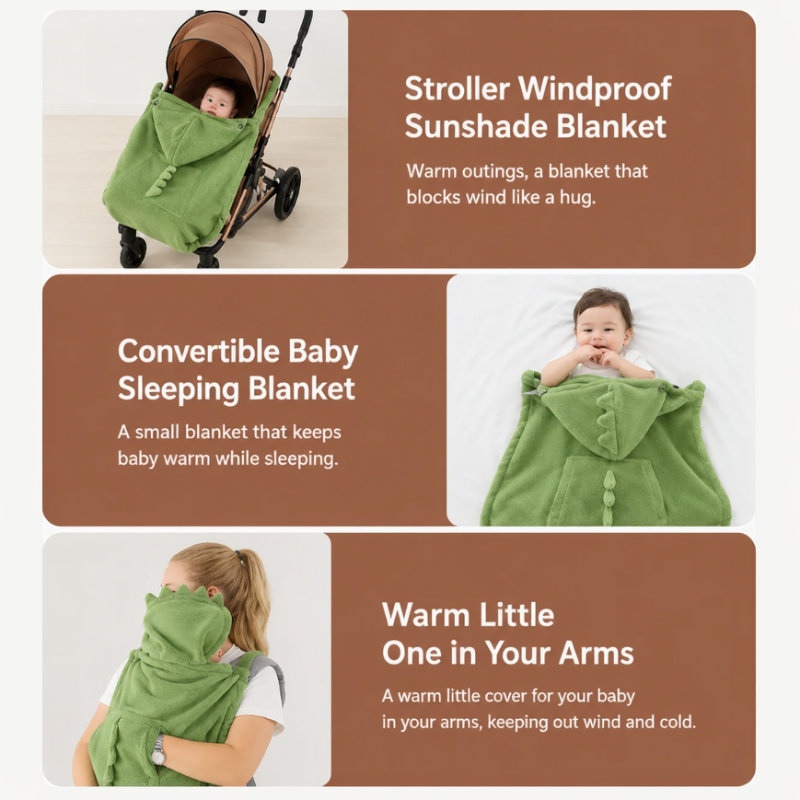 Dinosaur Baby Carrier Cover – Warm & Komfort – Dino-Babydecke