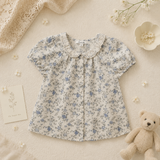 Vine Print Blouse – Leicht & Niedlich – Kinderbluse mit Puffärmeln