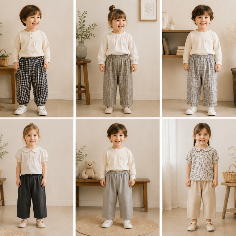 Plaid Cotton Pants – Leicht & atmungsaktiv – Lässige Hose im Ballon-/Harem-Stil