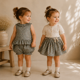 Matching Set – Bequem & mit Gänseblümchen-Print – Hosenrock, Rock & Bluse