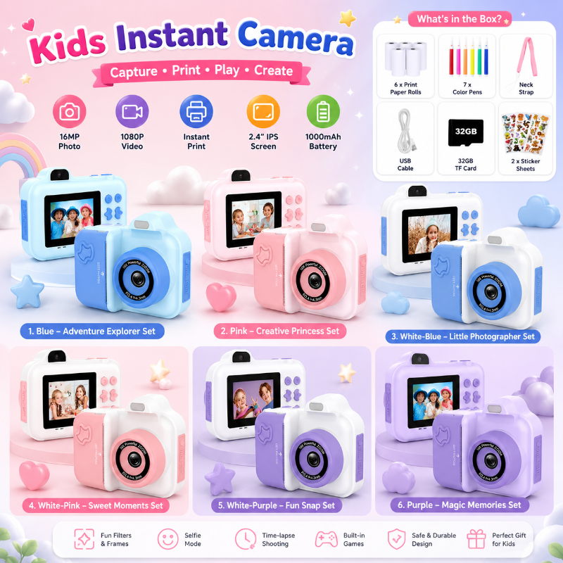 Instant Print Camera – Kreativ & interaktiv – Sofortbildkamera für Kinder