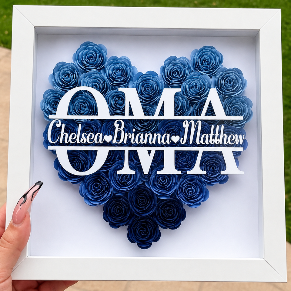 Personalized Rose Shadow Box – Einzigartiges Muttertagsgeschenk – Personalisierte Rosen-Schattenbox