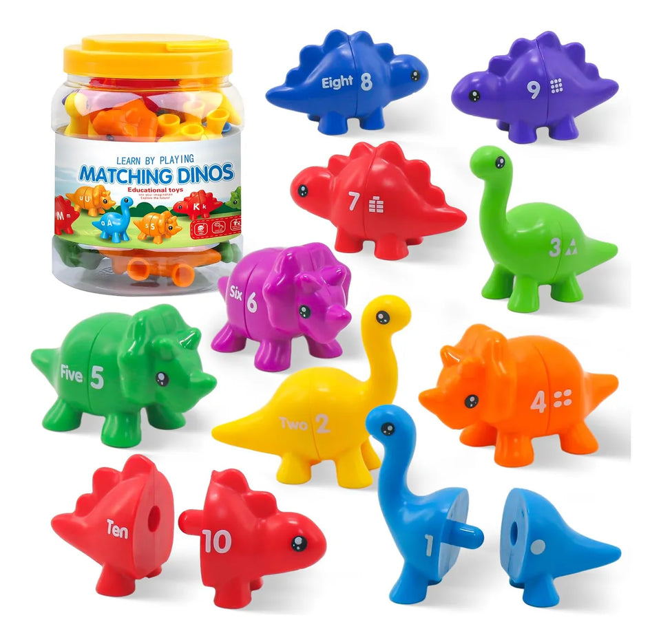 Matching Dino's – Sjovt og lærerigt - Dino-spil med alfabet og tal