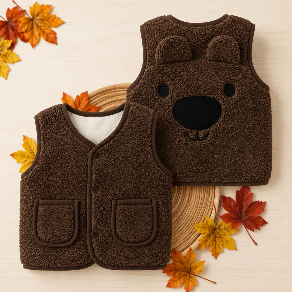 Baby Bear Fleece Vest – Warm & Weich – Kinder-Bärenweste