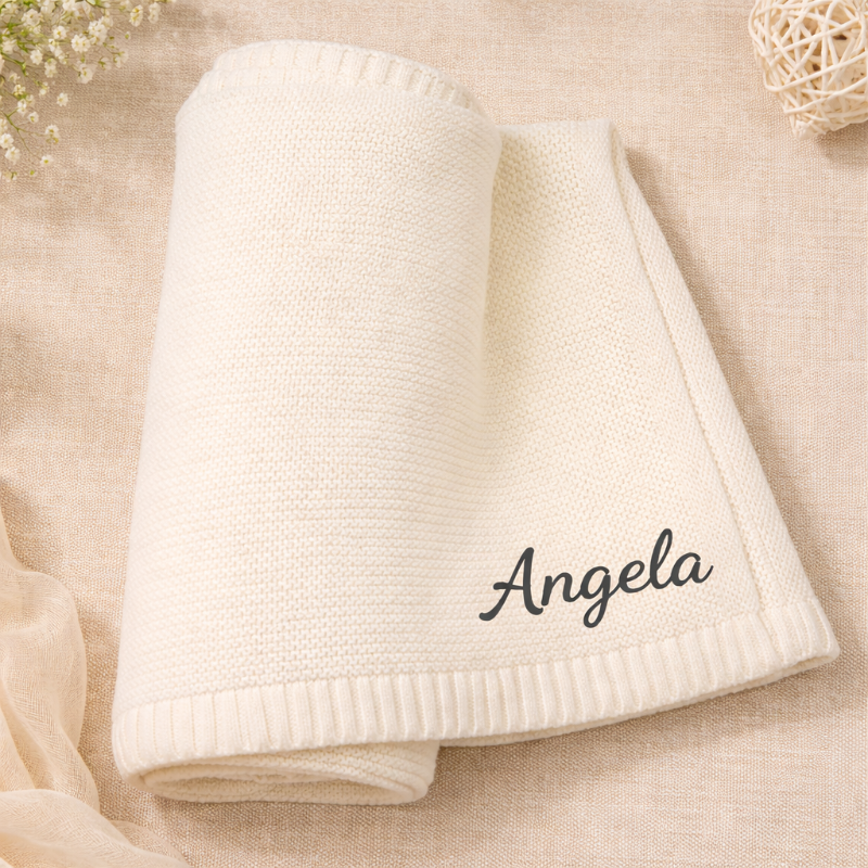 Personalized Baby Blanket – Weich & Einzigartig – Personalisierte, bestickte Baumwolldecke