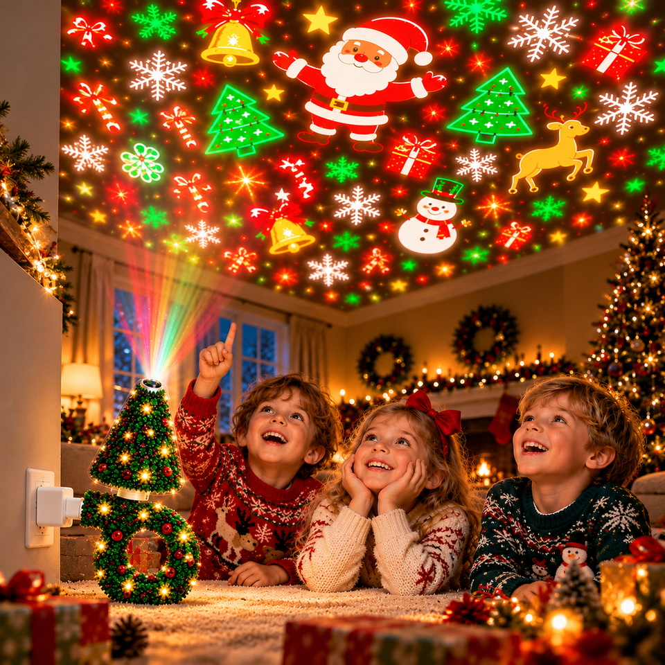 HolidayBeam – Festlich & stimmungsvoll – USB-Weihnachtsprojektor mit Lichtmustern