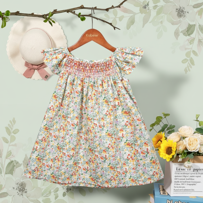 Floral Dress – Leicht & luftig – Mädchenkleid mit Flatterärmeln
