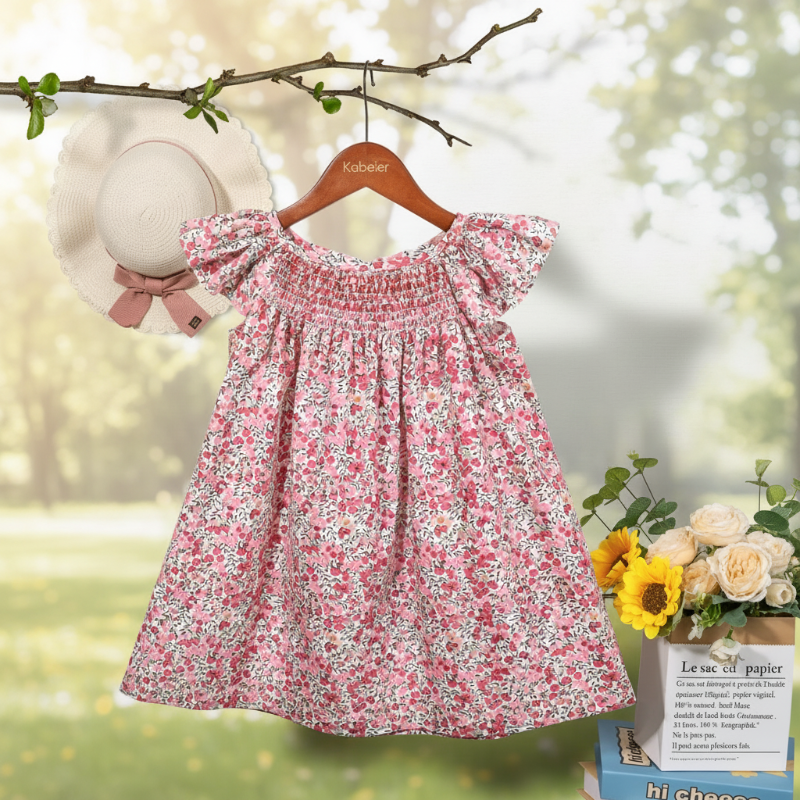 Floral Dress – Leicht & luftig – Mädchenkleid mit Flatterärmeln