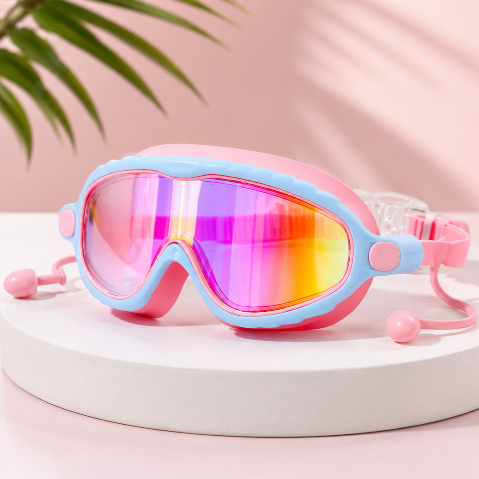 AquaVision – Verstellbarer Anti-Beschlag- und UV-Schutz – Schwimmbrille aus Silikon mit Ohrstöpseln