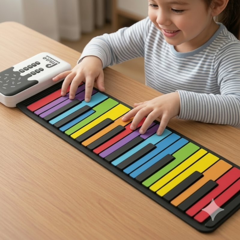 Roll-up Piano Keyboard – Kreativ & lehrreich – Zusammenklappbares Klavier