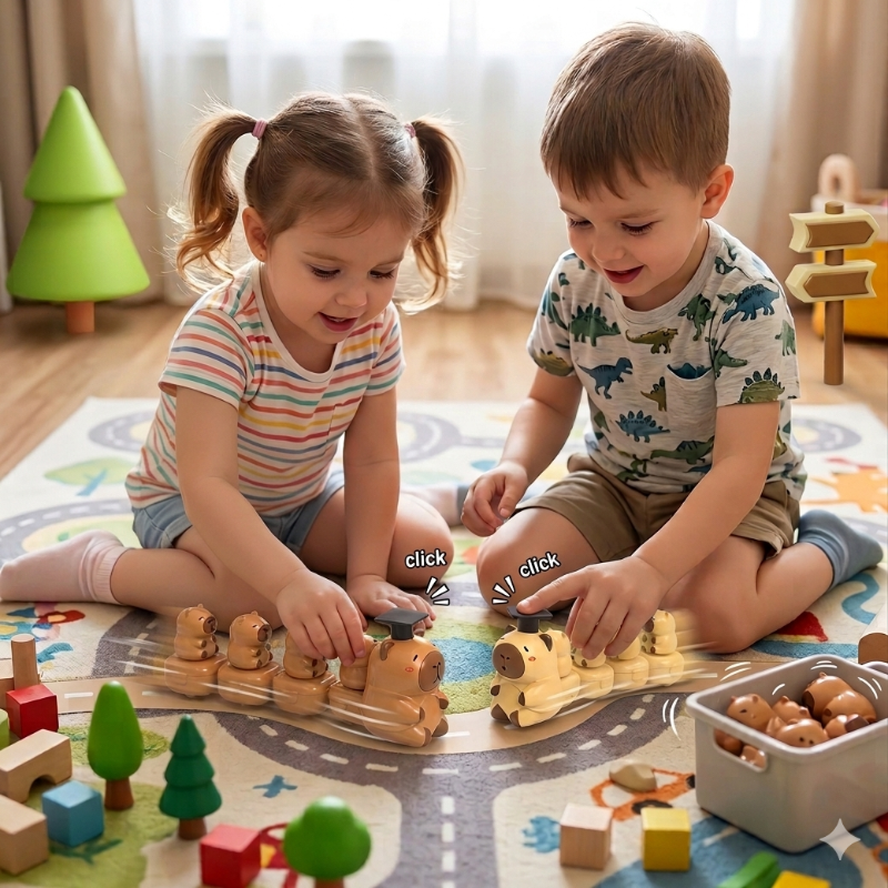 Capybara Train Toy – Verspielt & niedlich – Der geschäftige Zug