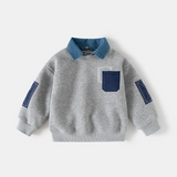 CoolJunior – Warm & stilvoll – Jungenpullover mit Jeanskragen