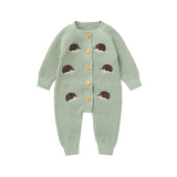 CozyHedge – Weich & warm – Gestrickter Baby-Strampler mit Igel-Motiv