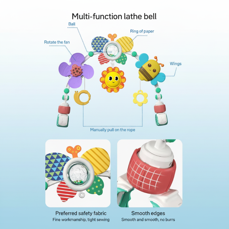 BuzzBloom – Farbenfroh & interaktiv – Baby-Spielbogen