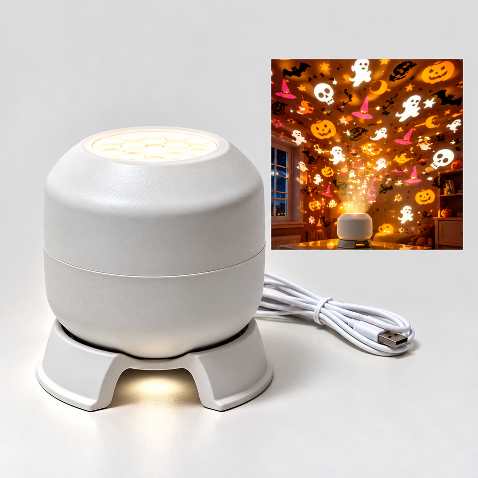 FrostyLight – Magisch & stimmungsvoll – Rotierende Projektorlampe (Weihnachten & Halloween)