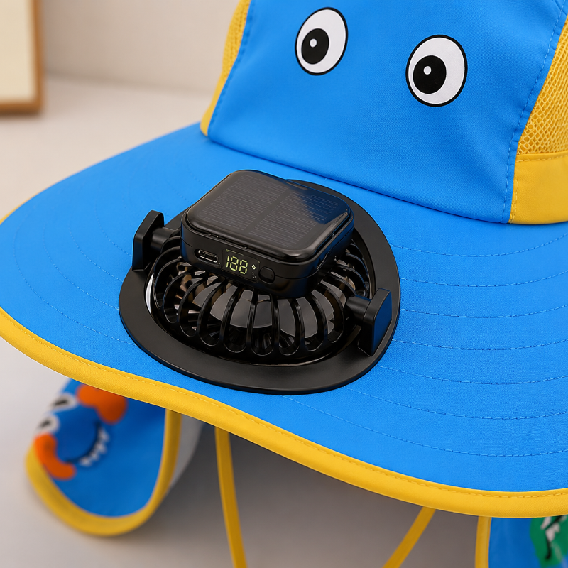 HappyShade – Sonnenschutz & Kühlung – Sommerhut für Kinder mit Ventilator
