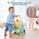 WoodenSteps – Natürlich & Lernfördernd – Baby-Lauflernwagen aus Holz mit Spieltafeln