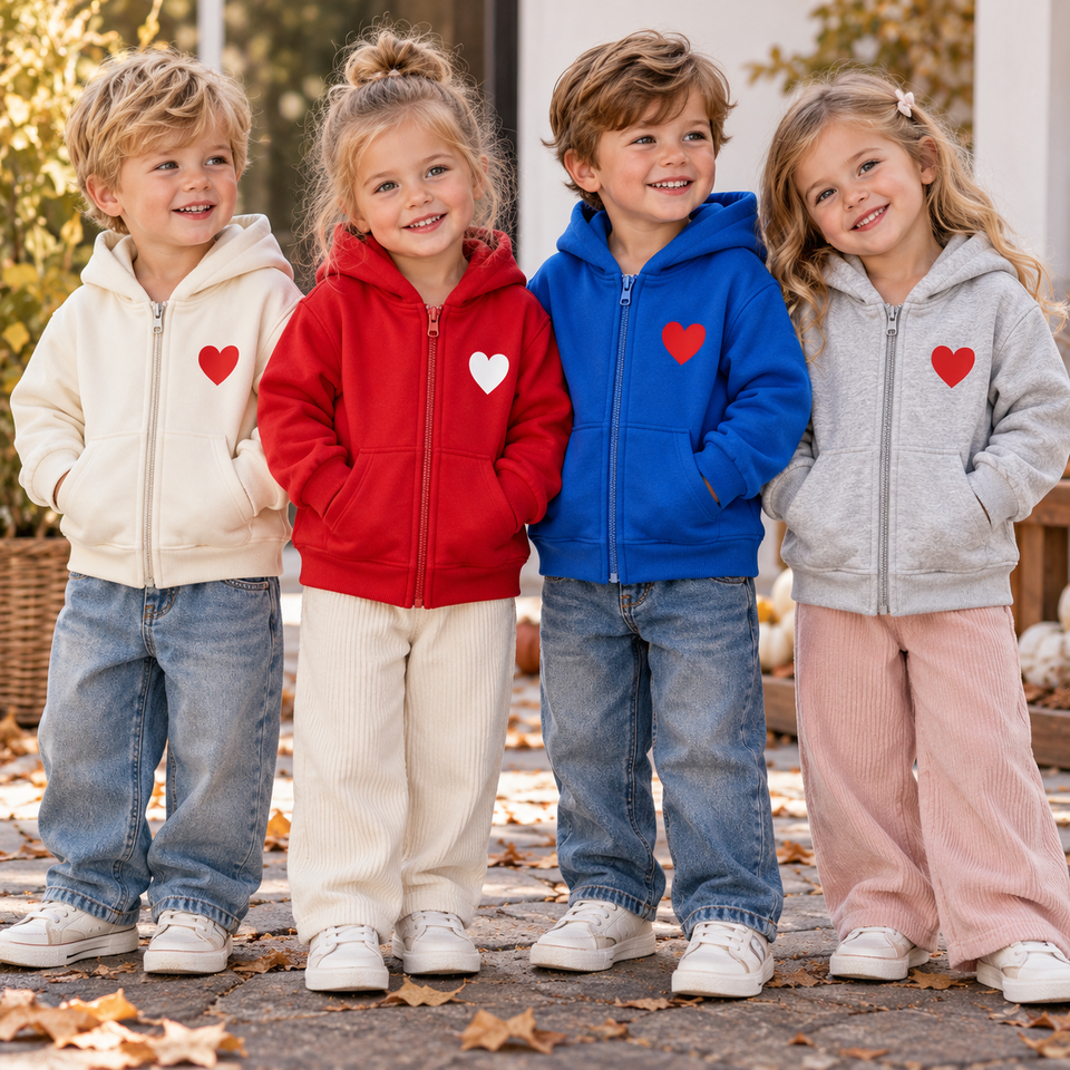 LittleLove – Zart & Lieb – Kinder-Hoodie mit Herzchenmuster