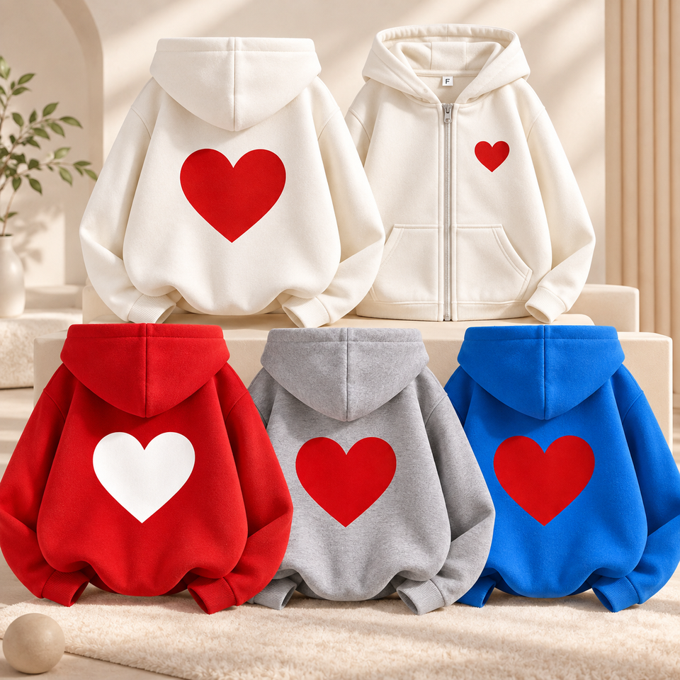 LittleLove – Zart & Lieb – Kinder-Hoodie mit Herzchenmuster