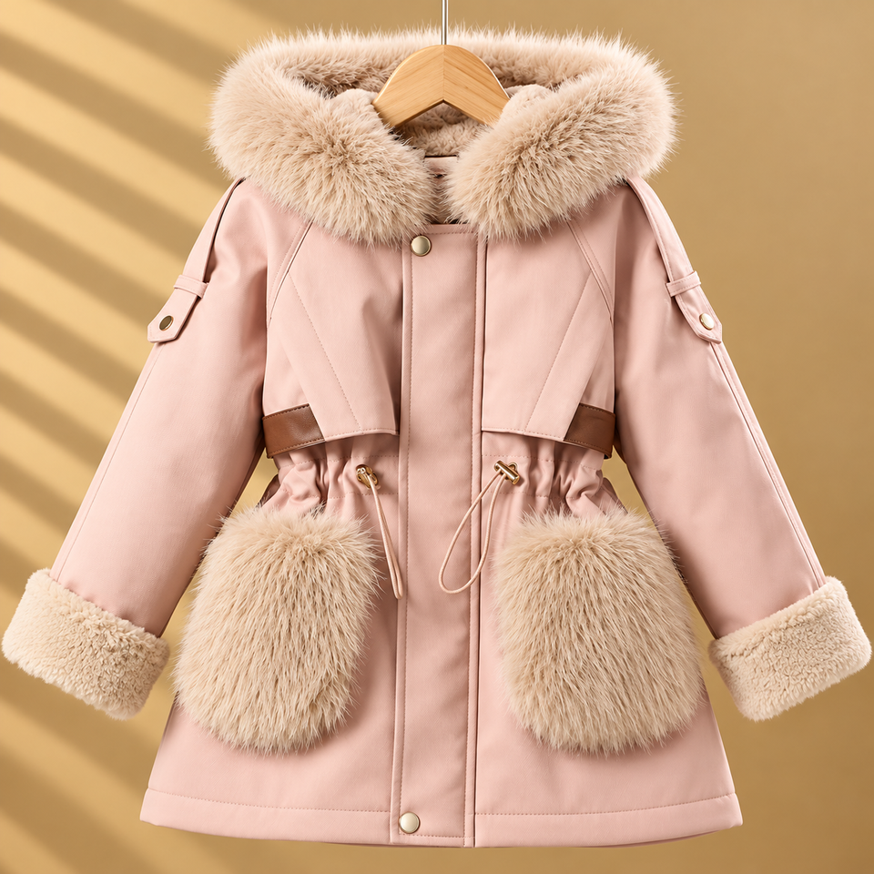 CozyParka – Warm & weich – Winterjacke für Mädchen mit Plüschkragen