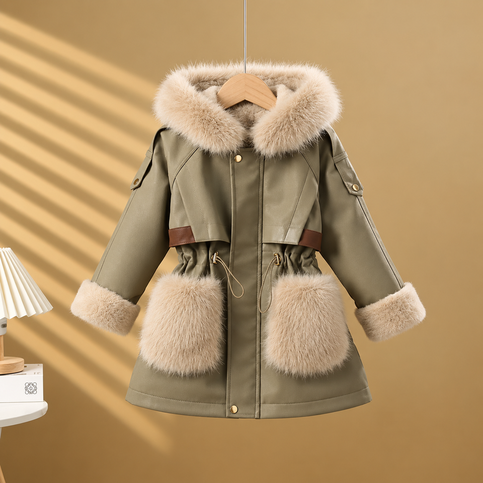 CozyParka – Warm & weich – Winterjacke für Mädchen mit Plüschkragen