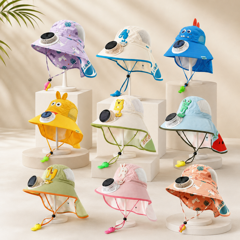 HappyShade – Sonnenschutz & Kühlung – Sommerhut für Kinder mit Ventilator