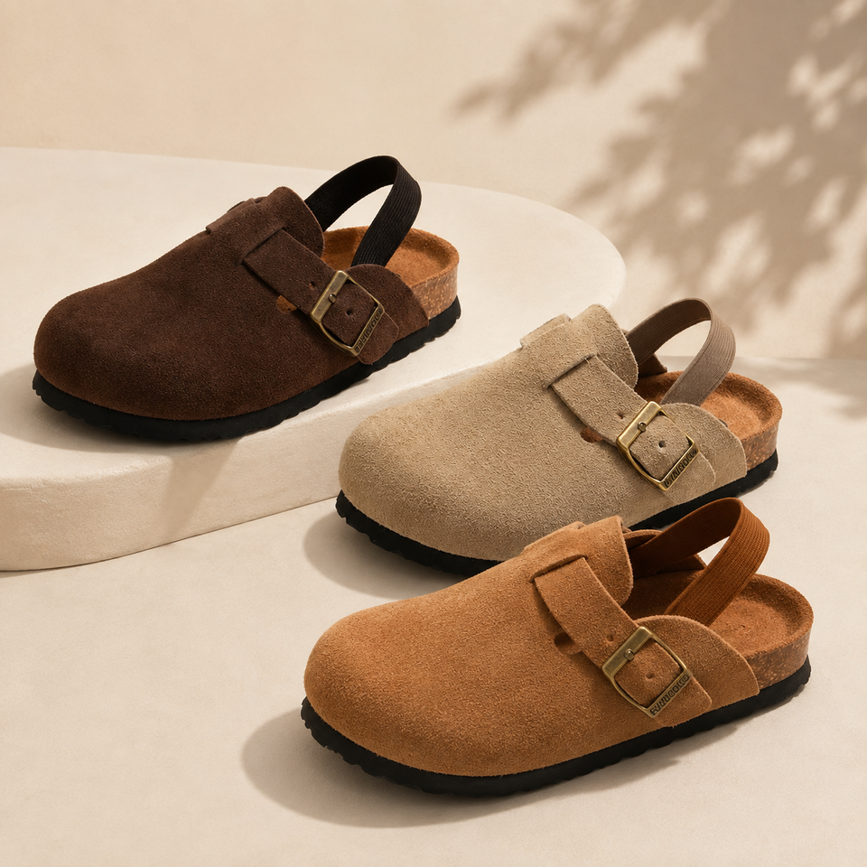 LittleWalk – Bequem & trendy – Sandalen im Clog-Stil aus Wildleder