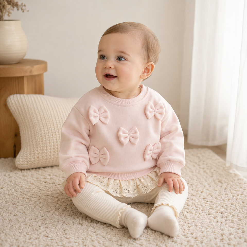 LittleAngel – Weich & stilvoll – Baby-Set mit Pullover und elastischer Hose