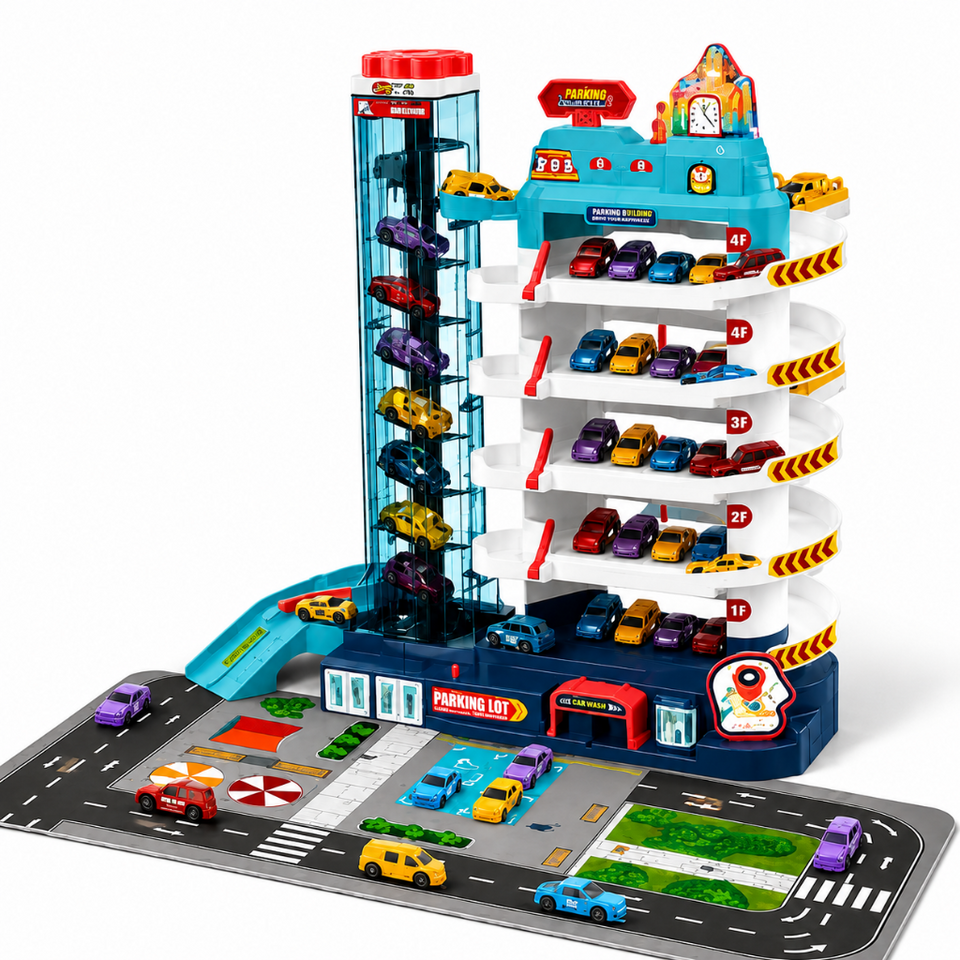 AutoWorld – Lernreich & interaktiv – Elektrisches Parkhaus-Spielset