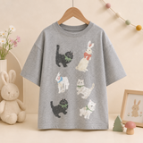 CatFun – Lässig & Verspielt – Oversized-T-Shirt mit Katzenprint