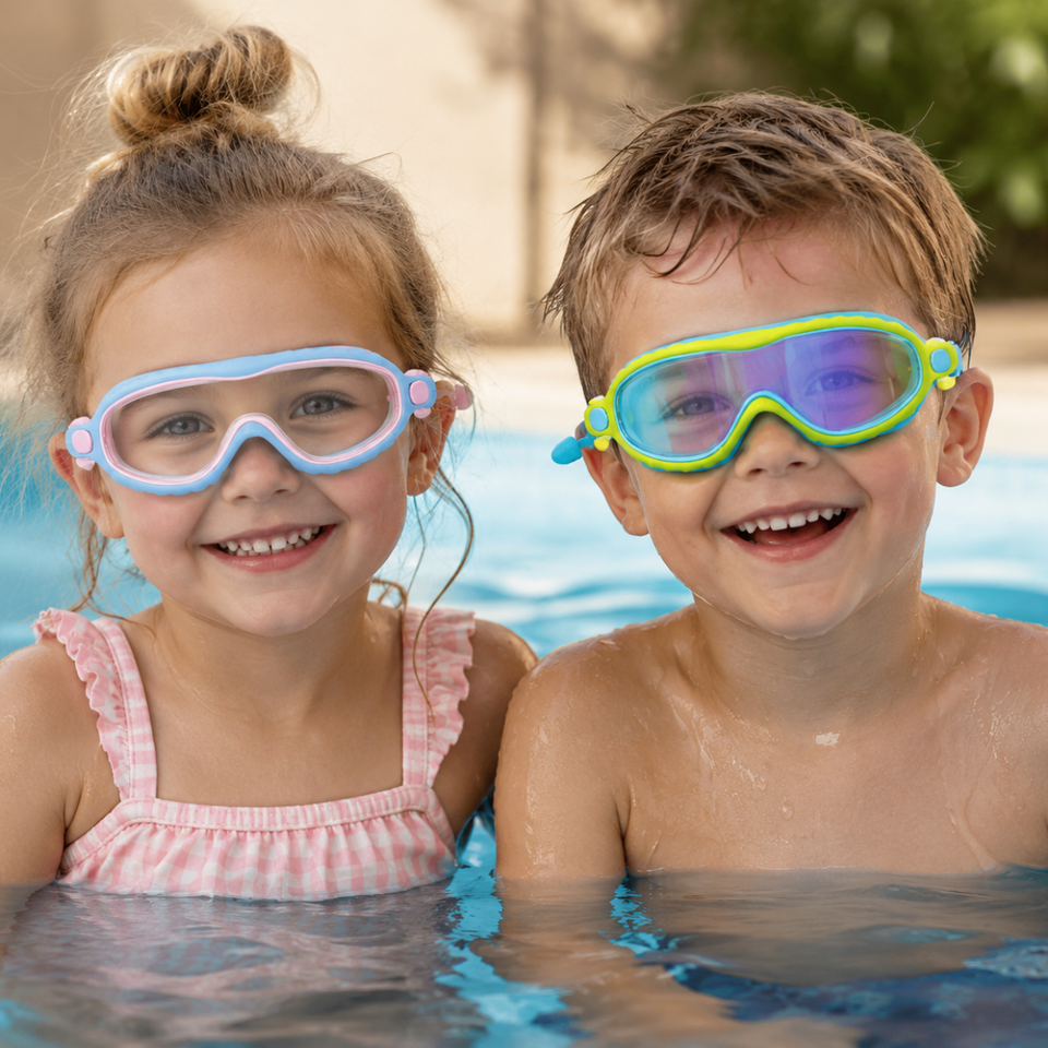AquaVision – Verstellbarer Anti-Beschlag- und UV-Schutz – Schwimmbrille aus Silikon mit Ohrstöpseln