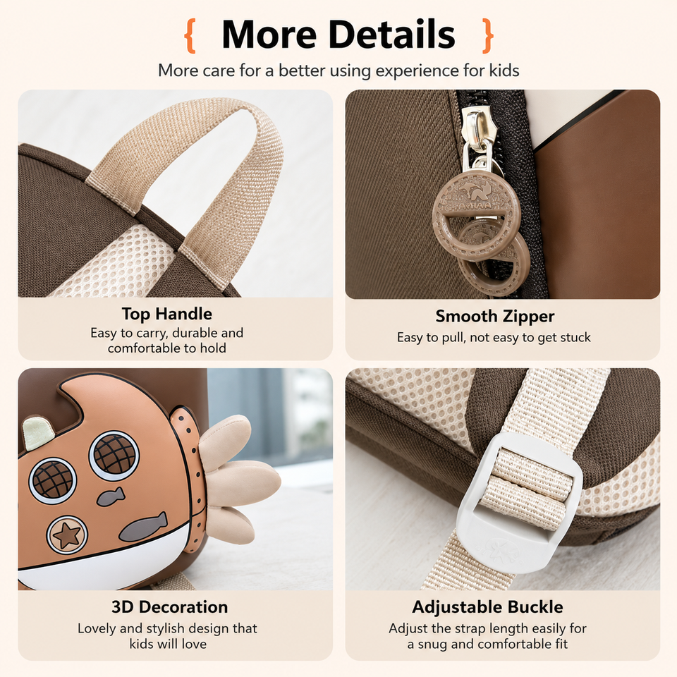 KiddoPack – Niedlich & praktisch – Kinderrucksack mit leuchtendem Beinchen