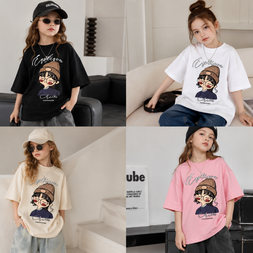 CuteStyle – Trendig & bequem – T-Shirt mit übergroßem Cartoon-Aufdruck
