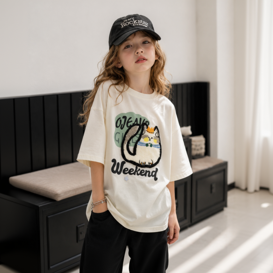 FunPaws – Verspielt & stilvoll – Oversize-T-Shirt mit Katzenprint