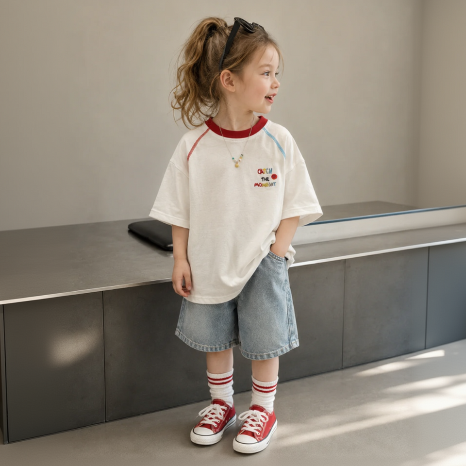 LittleVibe – Spielspaß & Kreativität – Übergroßes T-Shirt mit farbenfroher Illustration