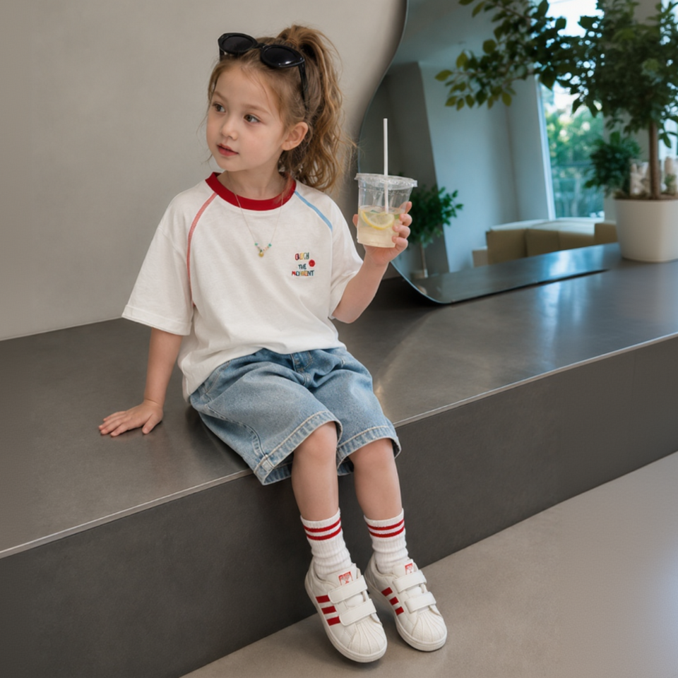 LittleVibe – Spielspaß & Kreativität – Übergroßes T-Shirt mit farbenfroher Illustration