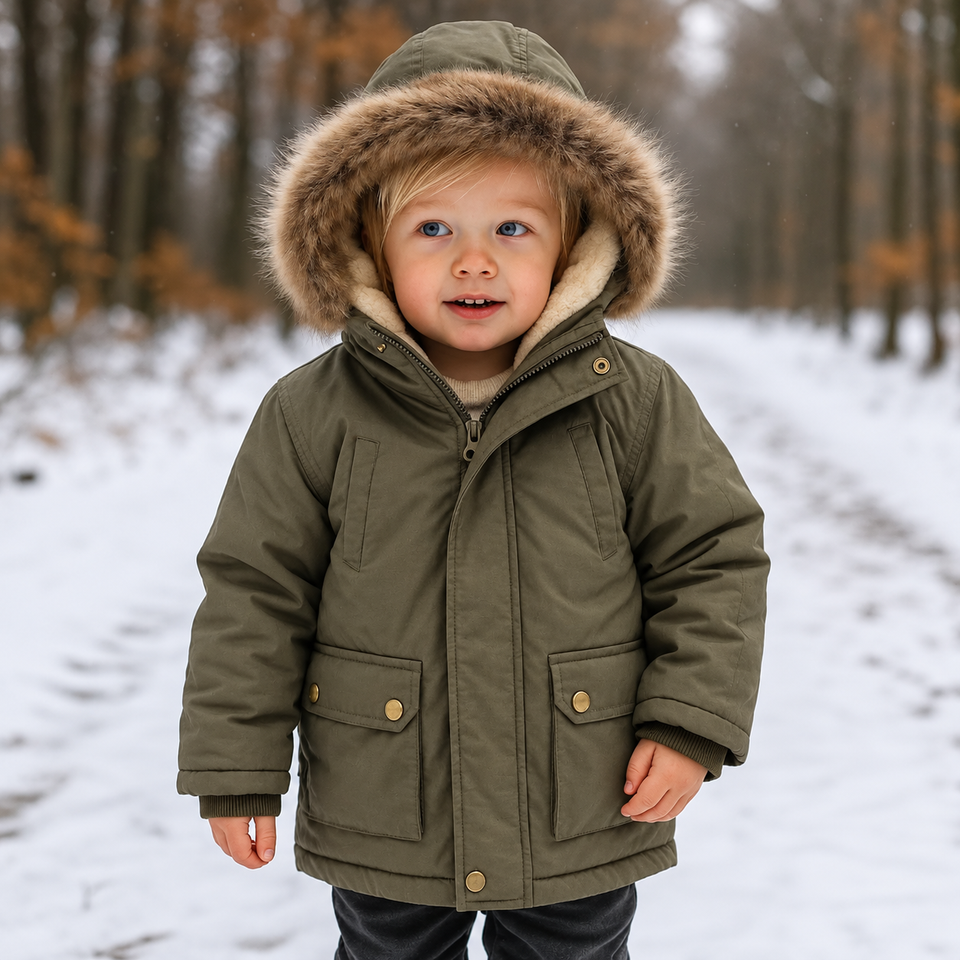 CozyTrend – Elegant og varm – Parka vinterjakke med pelskrave