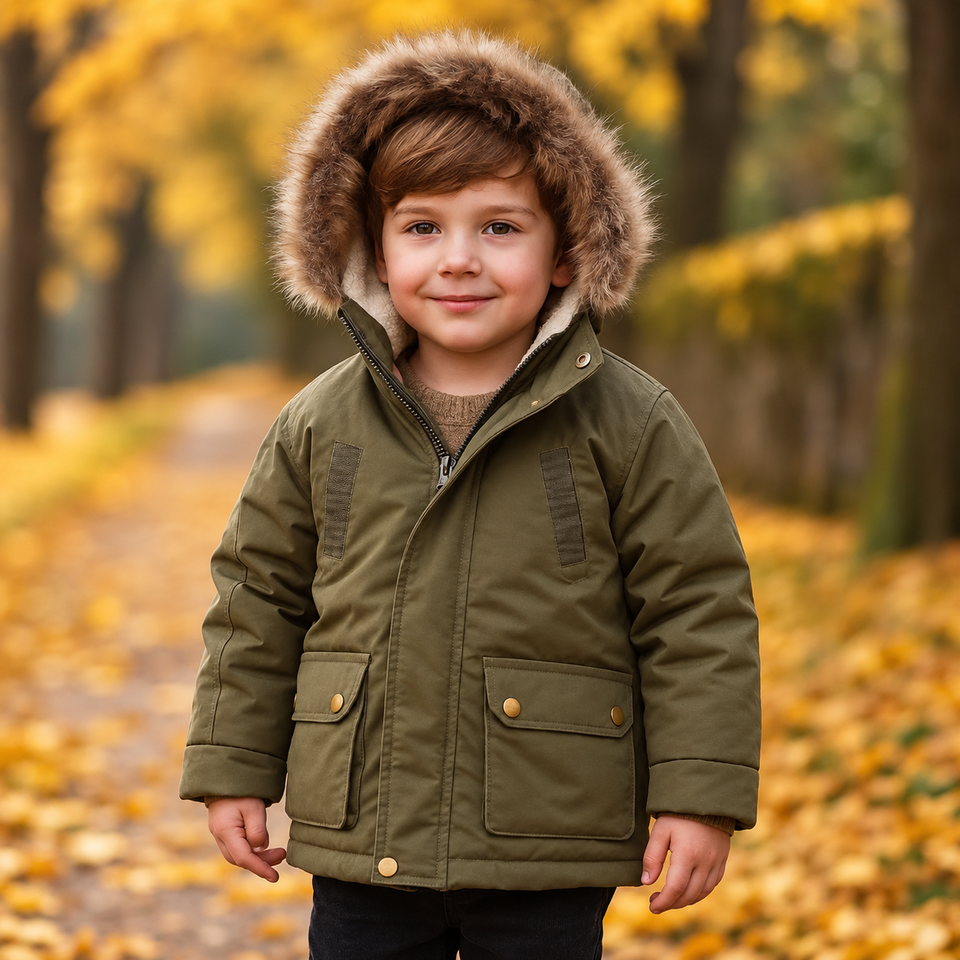 CozyTrend – Elegant og varm – Parka vinterjakke med pelskrave