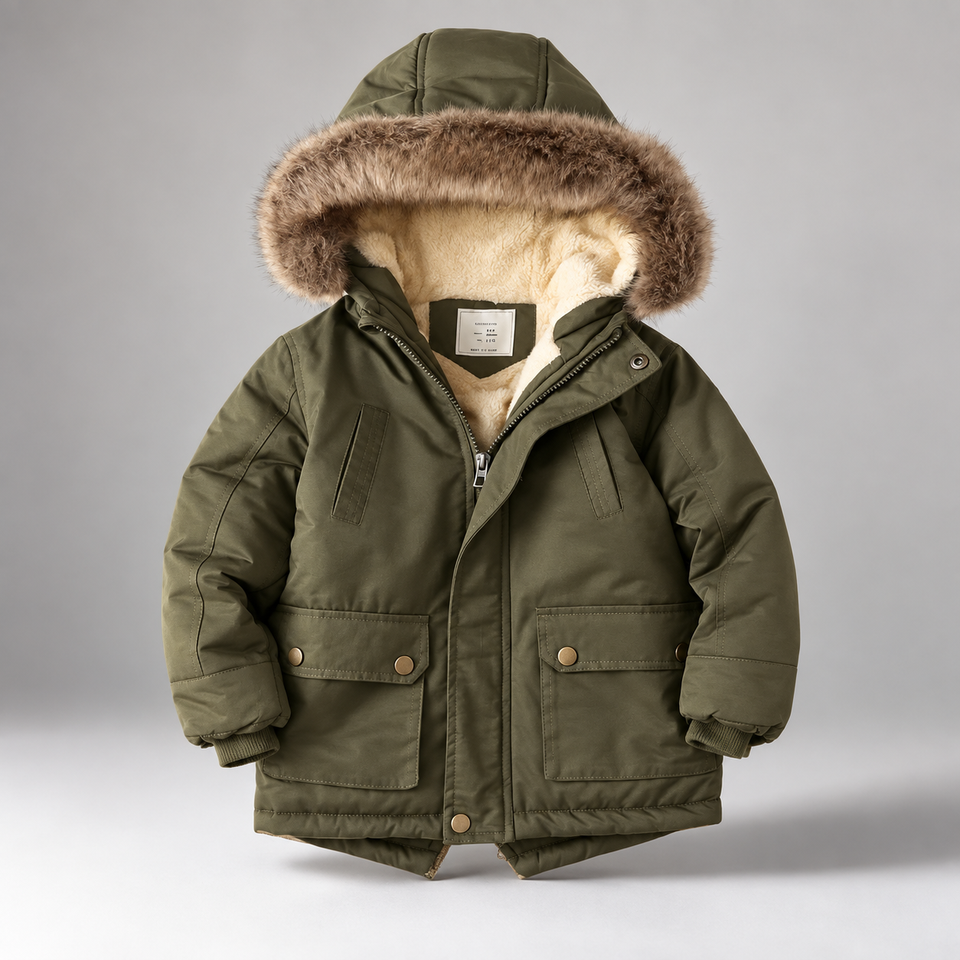 CozyTrend – Elegant og varm – Parka vinterjakke med pelskrave