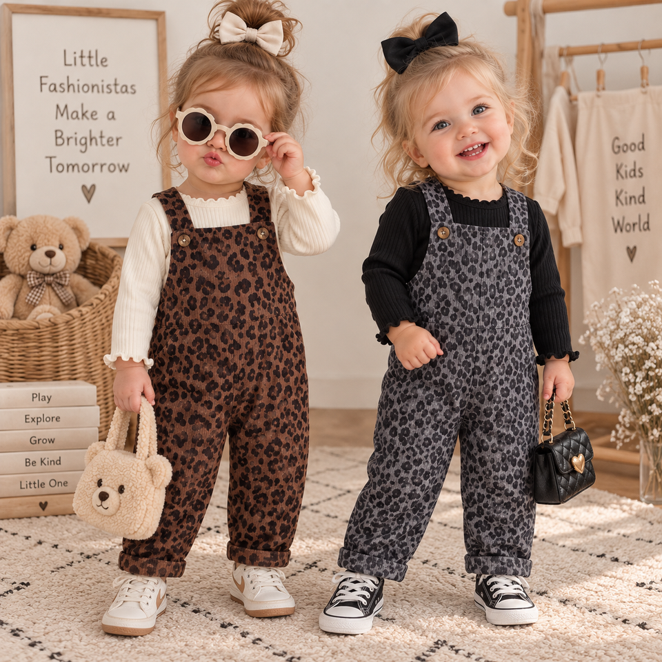 LeopardChic – Trendig & bequem – Latzhose für Mädchen mit Leopardenmuster
