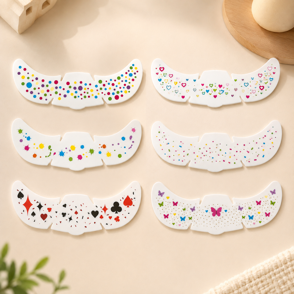 PartyFreckles – Farbenfroh & festlich – Temporäre Gesichtssticker (6er-Set)