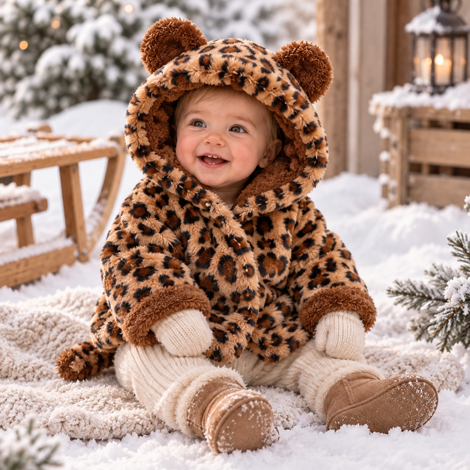 CozyPrincess – Warm & weich – Plüschjacke für Mädchen mit Kapuze