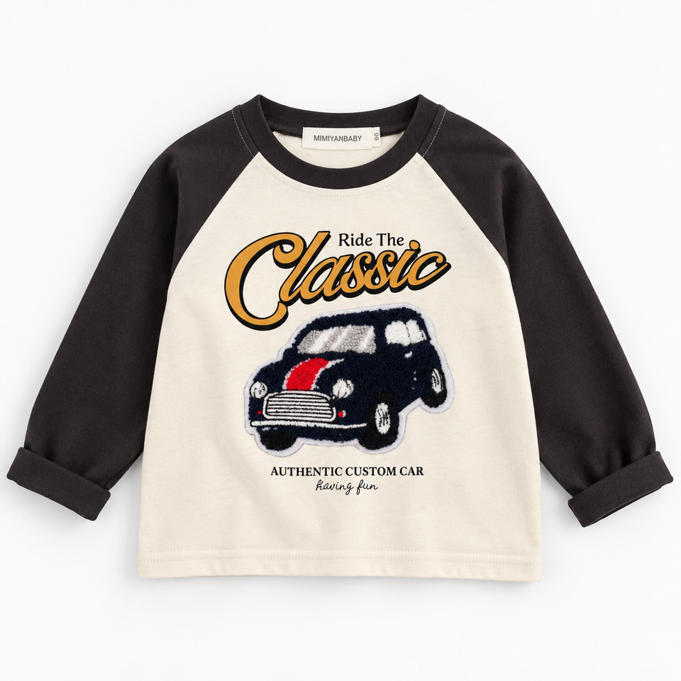 LittleRetro – Cool & trendy – Kinder-Langarmshirt mit grafischem Aufdruck
