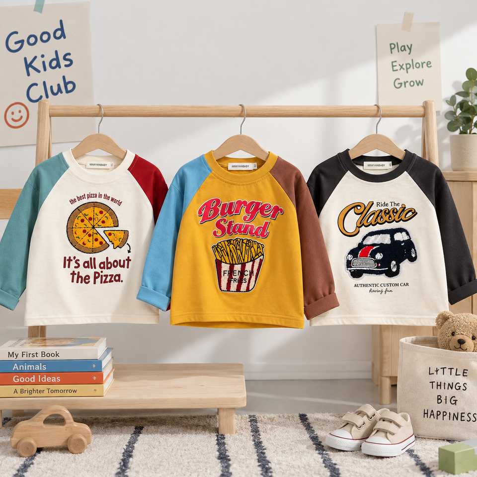 LittleRetro – Cool & trendy – Kinder-Langarmshirt mit grafischem Aufdruck