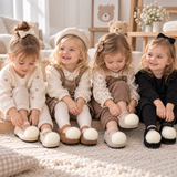 SoftSteps –  Warm & Weich – Mädchen-Schuhe mit Plüsch-Bommel