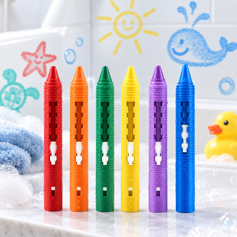 DoodleBath – Farbenfroh & verspielt – 6-teiliges Badekreide-Set