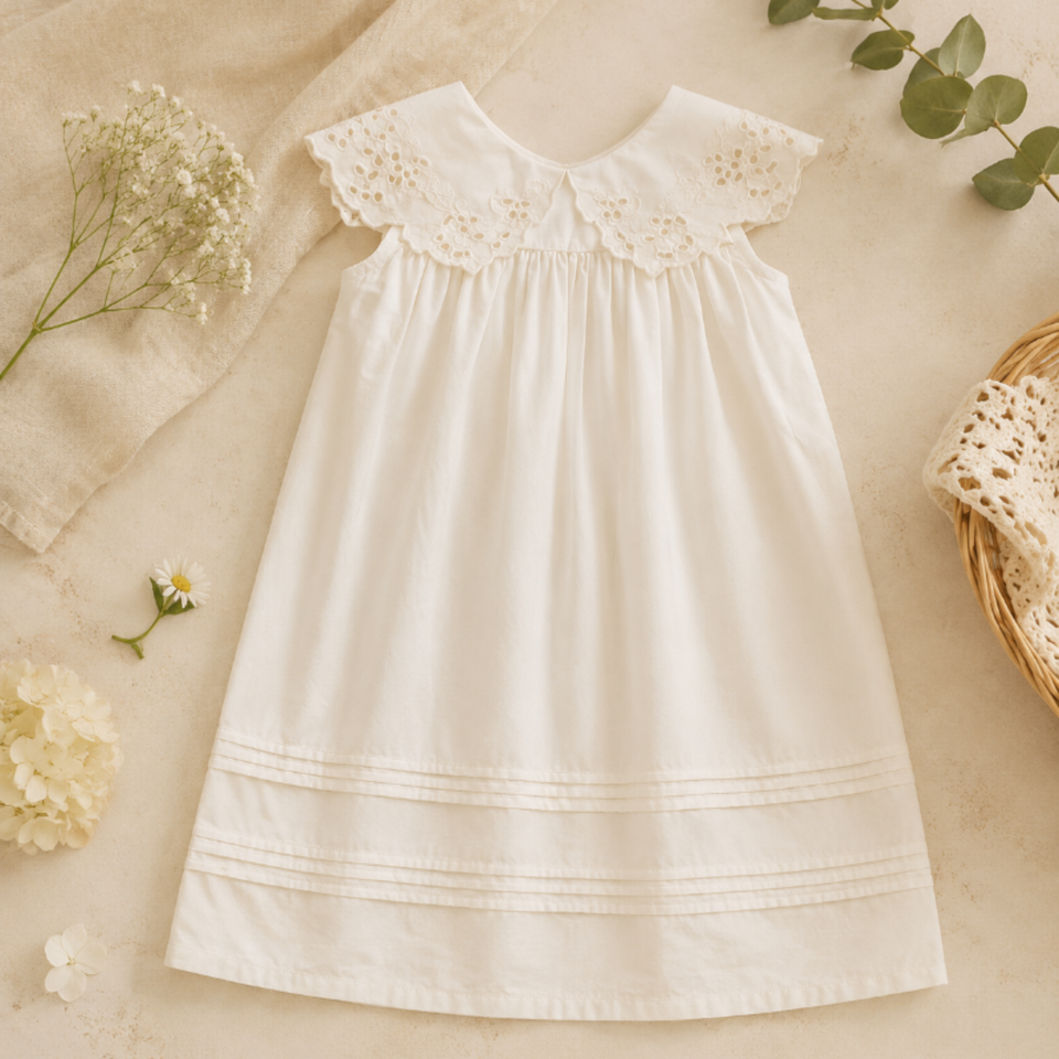 Sleeveless Dress – Elegant og behagelig – Kjole med blonderkrave