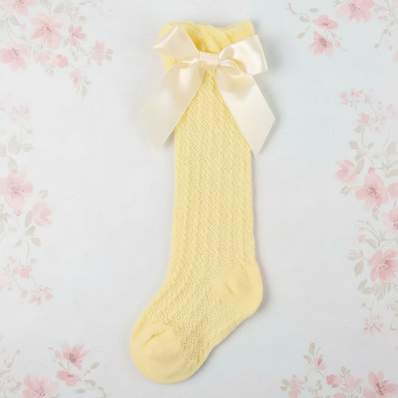 LittleCharm – Zart & stilvoll – Kniestrümpfe für Mädchen mit Schleife