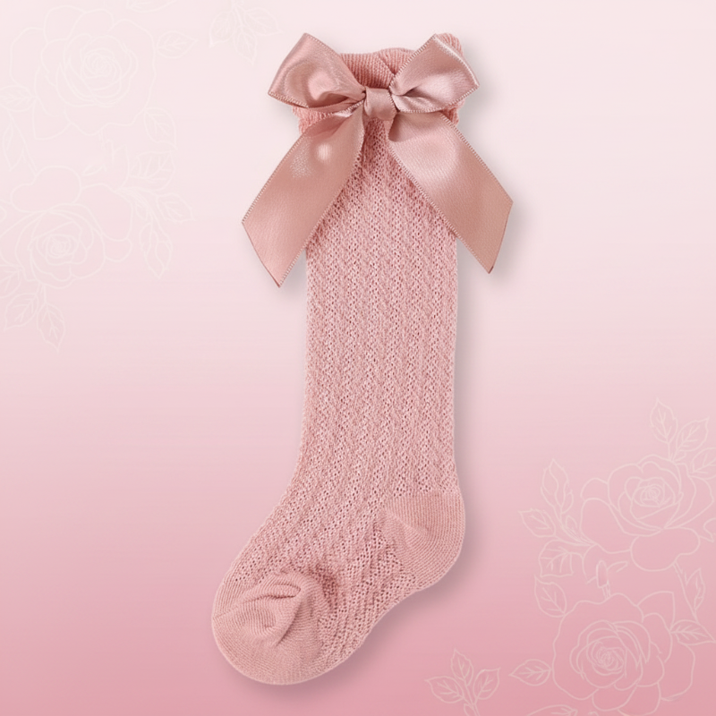LittleCharm – Zart & stilvoll – Kniestrümpfe für Mädchen mit Schleife